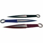 3 Piece Throwing Knife Assorted Color - Black, Blue, Red