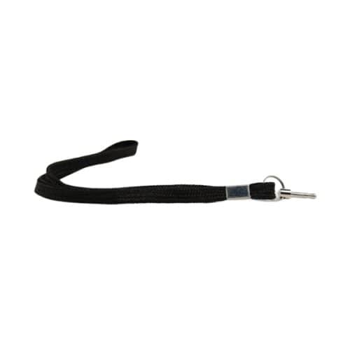 black strap used to secure stun gun to wrist front view.